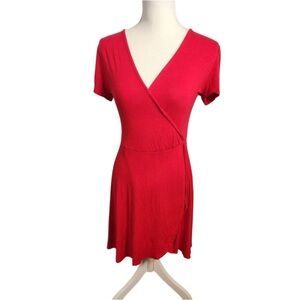 Rolla Coster Red short sleeve midi wrapped dress. Size Medium